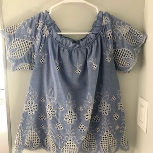 Blue and white top Westmoon